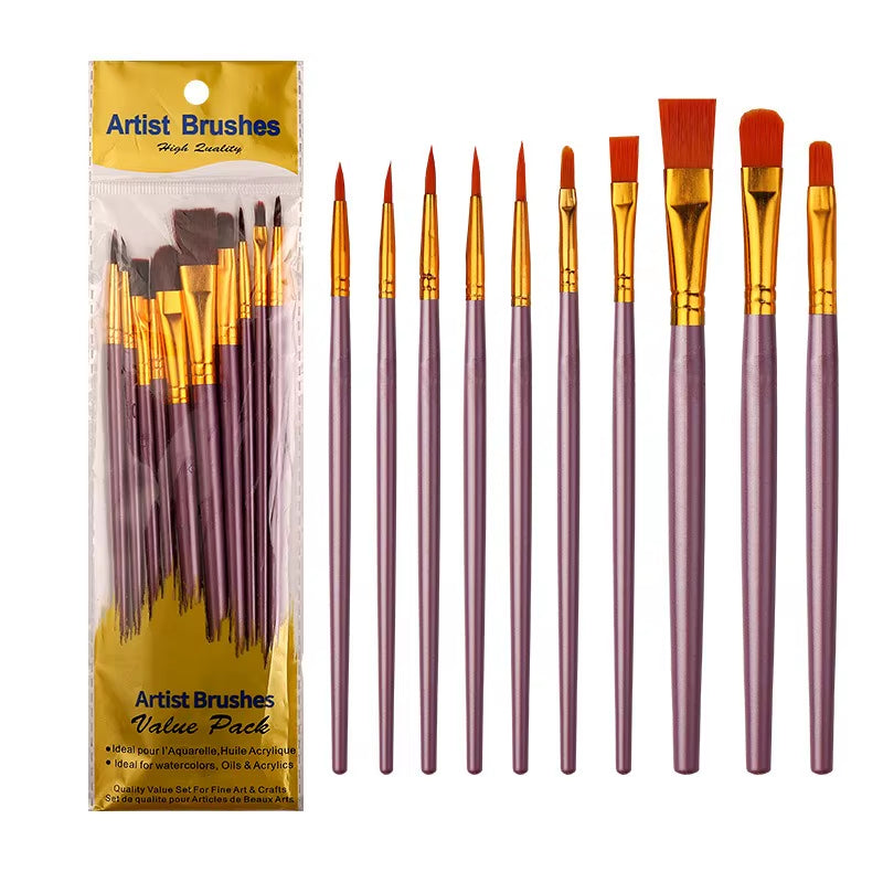 Paint Brushes Set round Pointed Paintbrushes Artist Acrylic Paint Brush for Acrylic Oil Watercolor Body Face Adult Kids Supplies