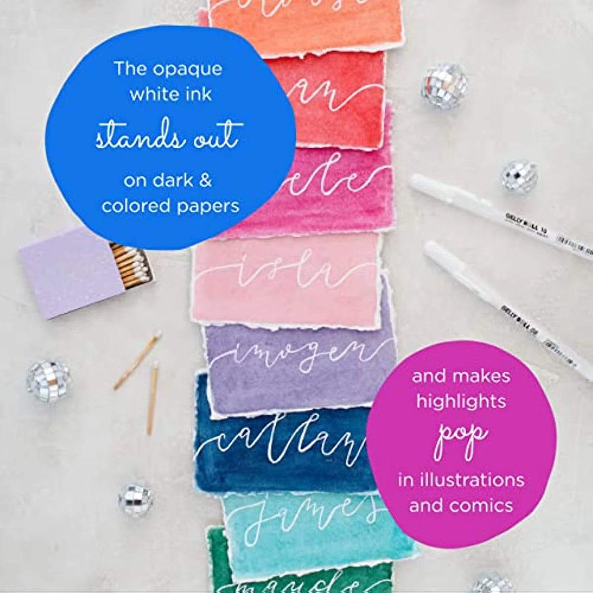 1/3PCS SAKURA Gelly Roll Gel Pens Highlight Marker for Journaling Art Drawing Classic White Ink Assorted Point Fine Medium Bold