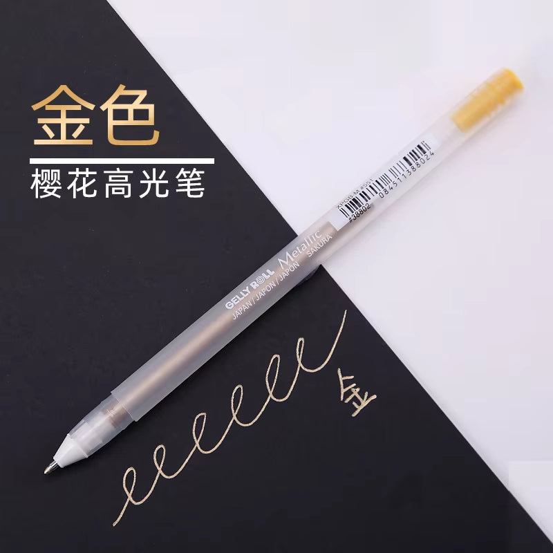 1/3PCS SAKURA Gelly Roll Gel Pens Highlight Marker for Journaling Art Drawing Classic White Ink Assorted Point Fine Medium Bold