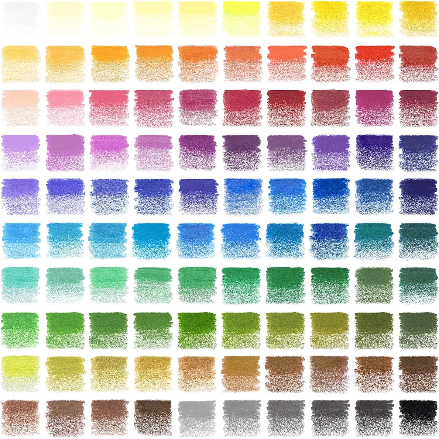 100 Watercolor Pencils for Kids, 50 Double-Sided Pre-Sharpened Color Pencils for Kids with Nylon Water Brush