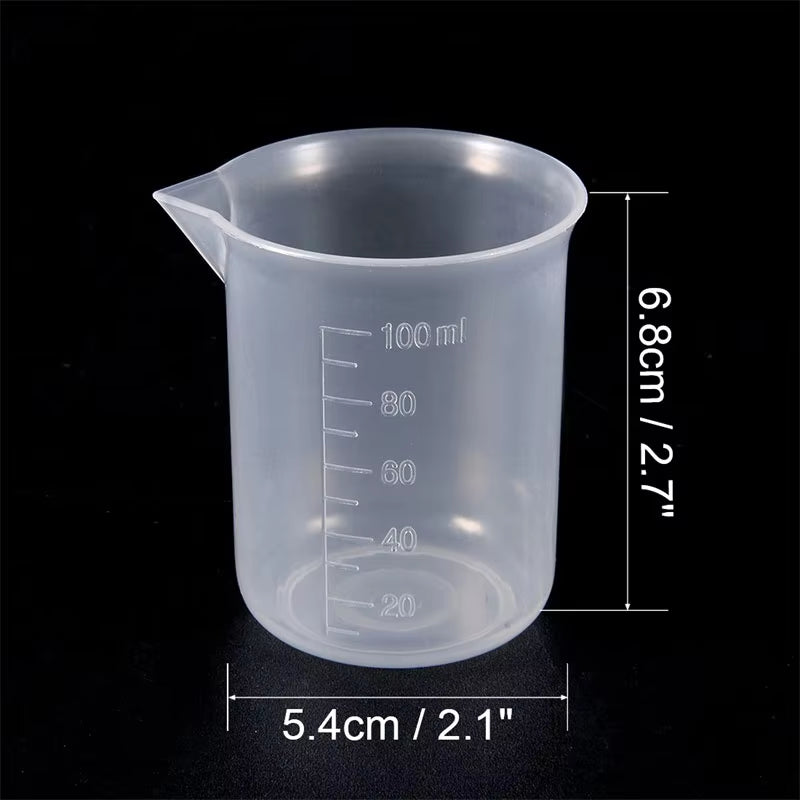 100Ml Mixing Cups Plastic Liquid Container Epoxy Resin Scale Beaker Chemical Laboratory Cups Measuring Cup Kitchen Baking Tools