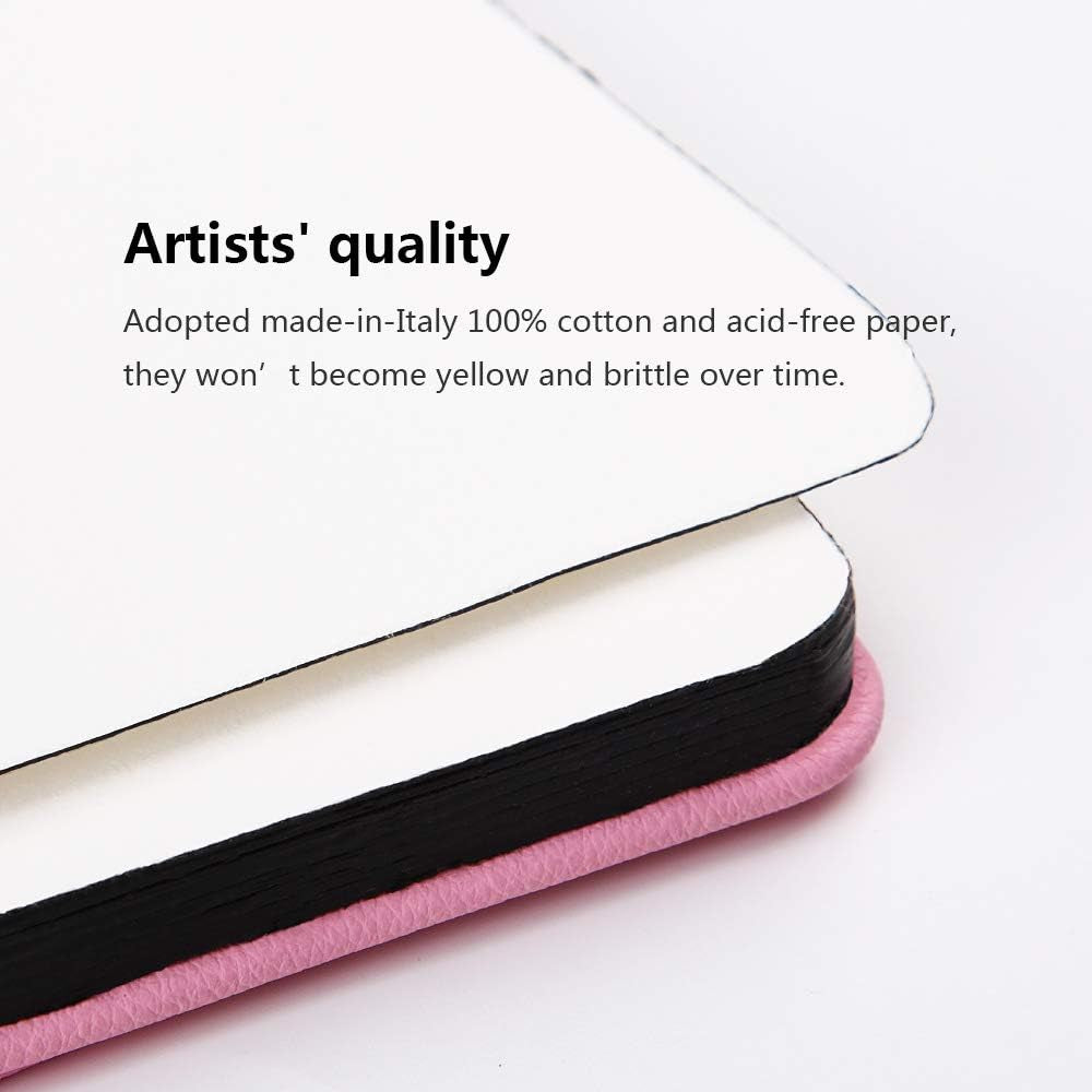 Watercolor Paper Block, Artist Quality Hot Pressed Paper for Watercolors and Wet Media Block, 100 Percent Cotton, 10.63 X 7.68 Inches, 140Lb, 20 Sheets (Pink)