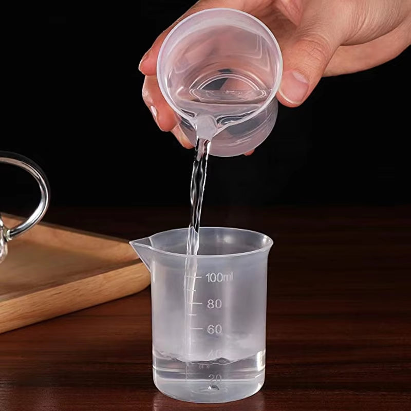 100Ml Mixing Cups Plastic Liquid Container Epoxy Resin Scale Beaker Chemical Laboratory Cups Measuring Cup Kitchen Baking Tools