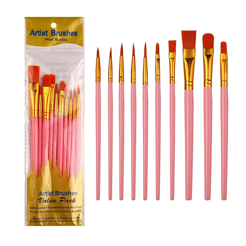 Paint Brushes Set round Pointed Paintbrushes Artist Acrylic Paint Brush for Acrylic Oil Watercolor Body Face Adult Kids Supplies