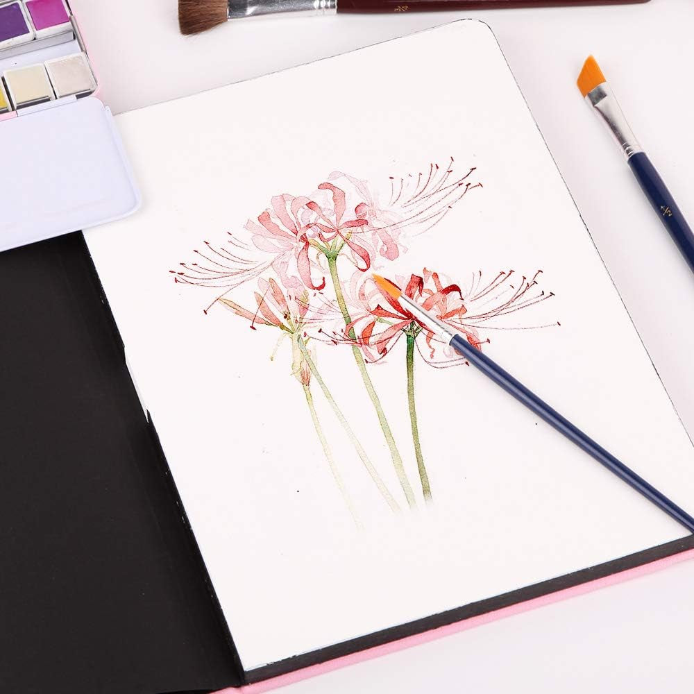 Watercolor Paper Block, Artist Quality Hot Pressed Paper for Watercolors and Wet Media Block, 100 Percent Cotton, 10.63 X 7.68 Inches, 140Lb, 20 Sheets (Pink)