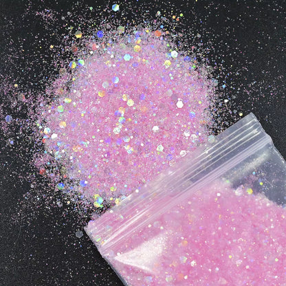 50 Gram(In Bulk) 12Colors Glitter Powder for Manicure Holographic Pailette Dust 1 Bag 50G - Holographic Laser Ultra Fine Glitter
