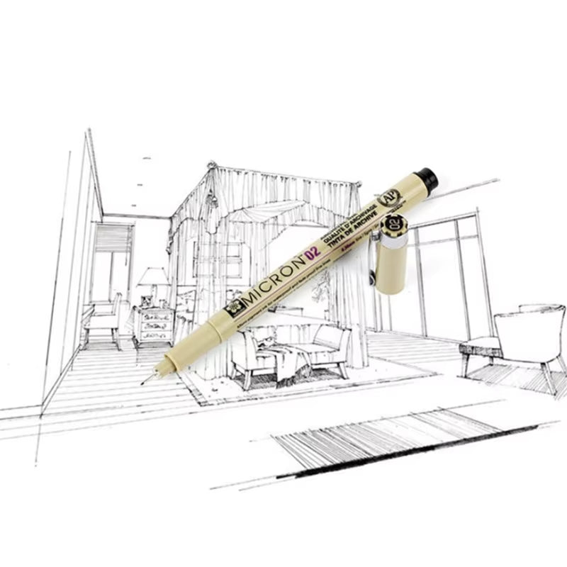 Pigment Liner Micron Pen Set Neelde Drawing Pen Lot 005 01 02 03 04 05 08 1.0 Brush Art Markers Fineliner Sketching Pen