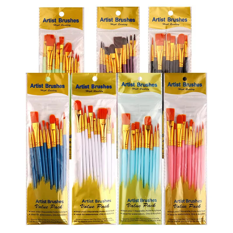 Paint Brushes Set round Pointed Paintbrushes Artist Acrylic Paint Brush for Acrylic Oil Watercolor Body Face Adult Kids Supplies