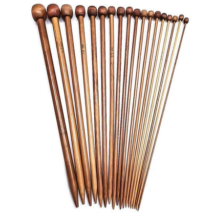 Free Shipping Single-Pointed Bamboo Knitting Needles 25,35Cm 18 Pairs/Sizes 2.0-10.0Mm for DIY Crafts Knitting Needlework
