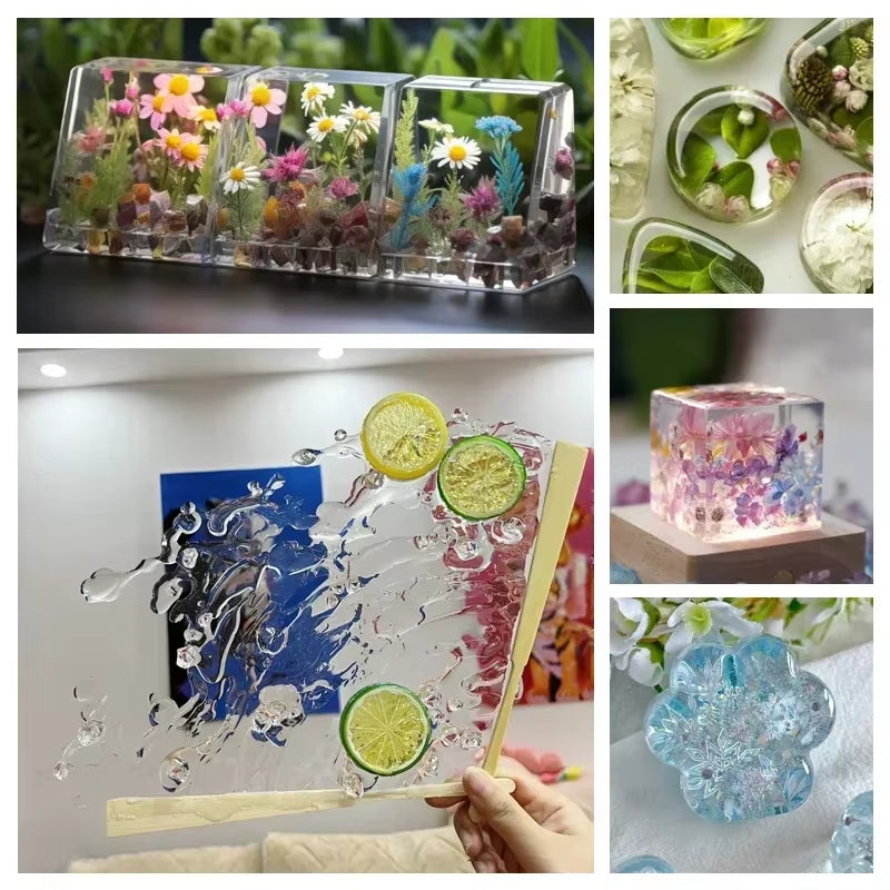 Uv Epoxy Resin Glue 50-1000G DIY Jewelry Making Uv High Transparency Fast Drying High Hardness Bottl Uv Resin Withe 6W Lamp
