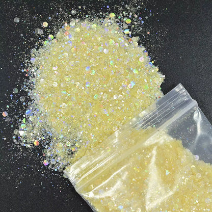 50 Gram(In Bulk) 12Colors Glitter Powder for Manicure Holographic Pailette Dust 1 Bag 50G - Holographic Laser Ultra Fine Glitter