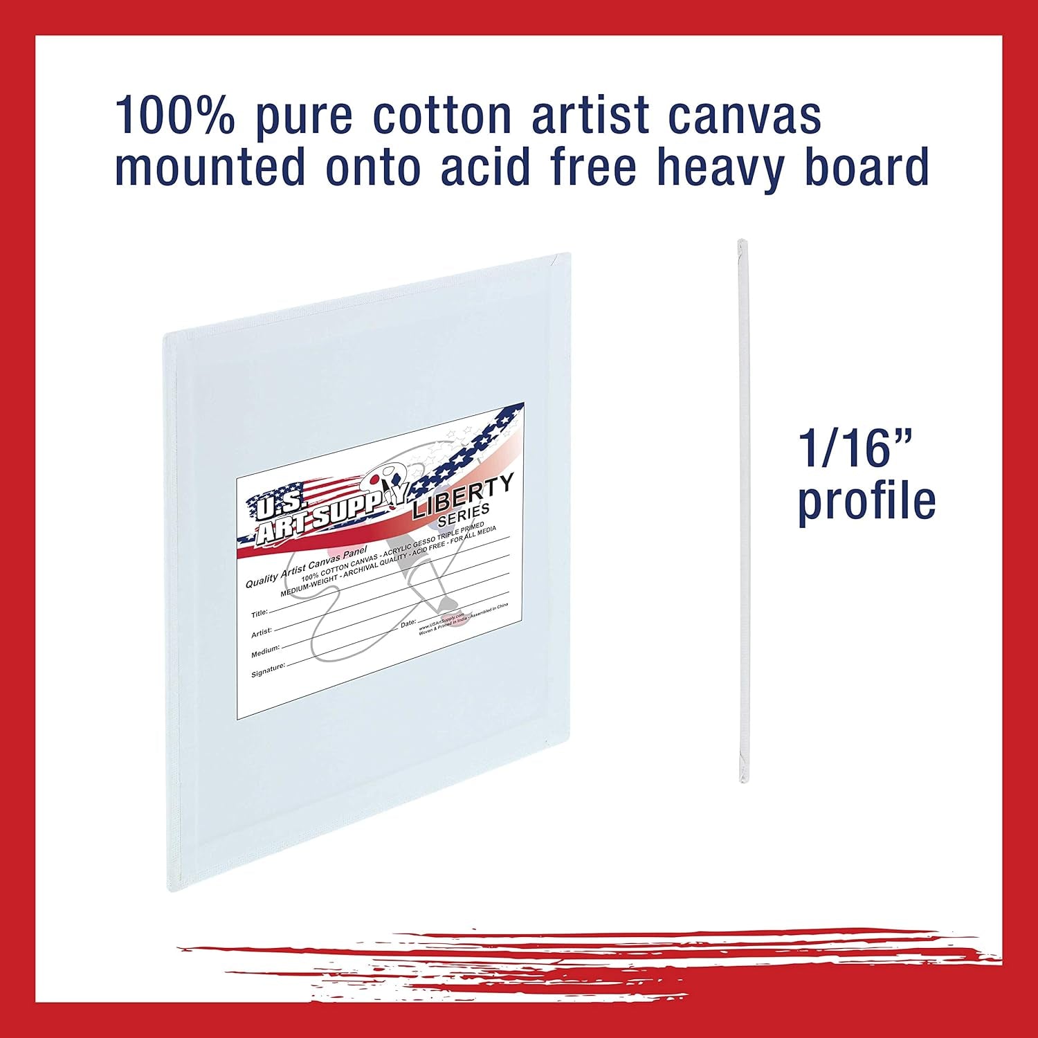 US Art Supply 4 X 4 Inch Professional Artist Quality Acid Free Canvas Panel Boards 96-Pack (1 Full Case of 96 Single Canvas Panel Boards)