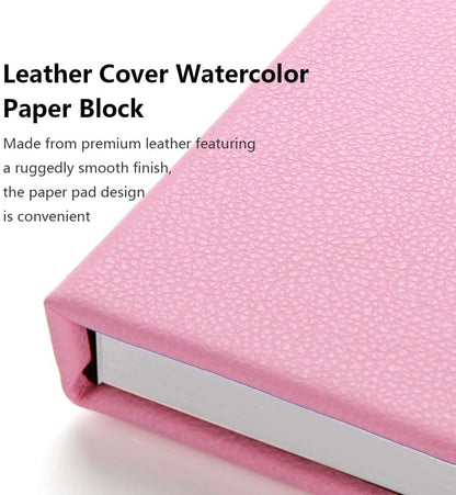 Watercolor Paper Block, Artist Quality Hot Pressed Paper for Watercolors and Wet Media Block, 100 Percent Cotton, 10.63 X 7.68 Inches, 140Lb, 20 Sheets (Pink)