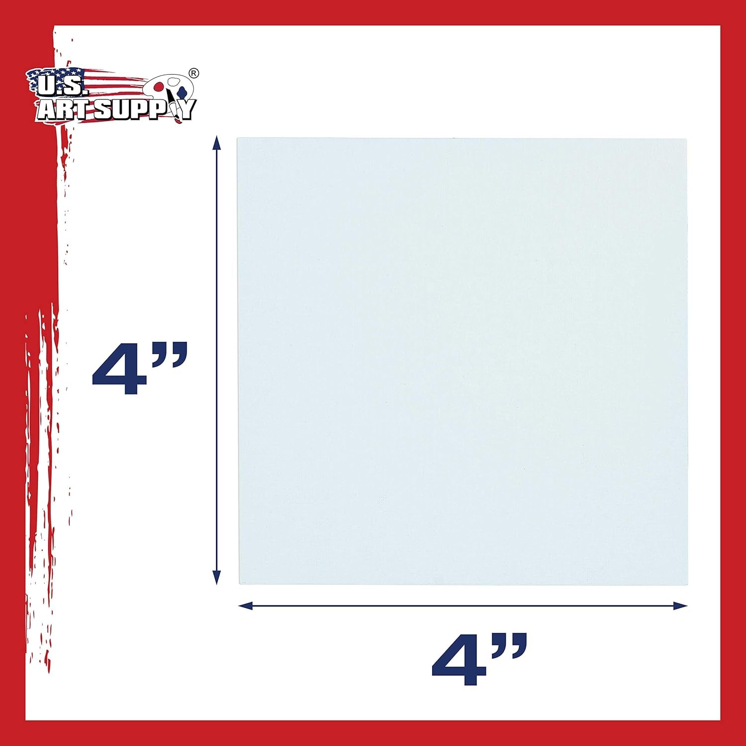 US Art Supply 4 X 4 Inch Professional Artist Quality Acid Free Canvas Panel Boards 96-Pack (1 Full Case of 96 Single Canvas Panel Boards)