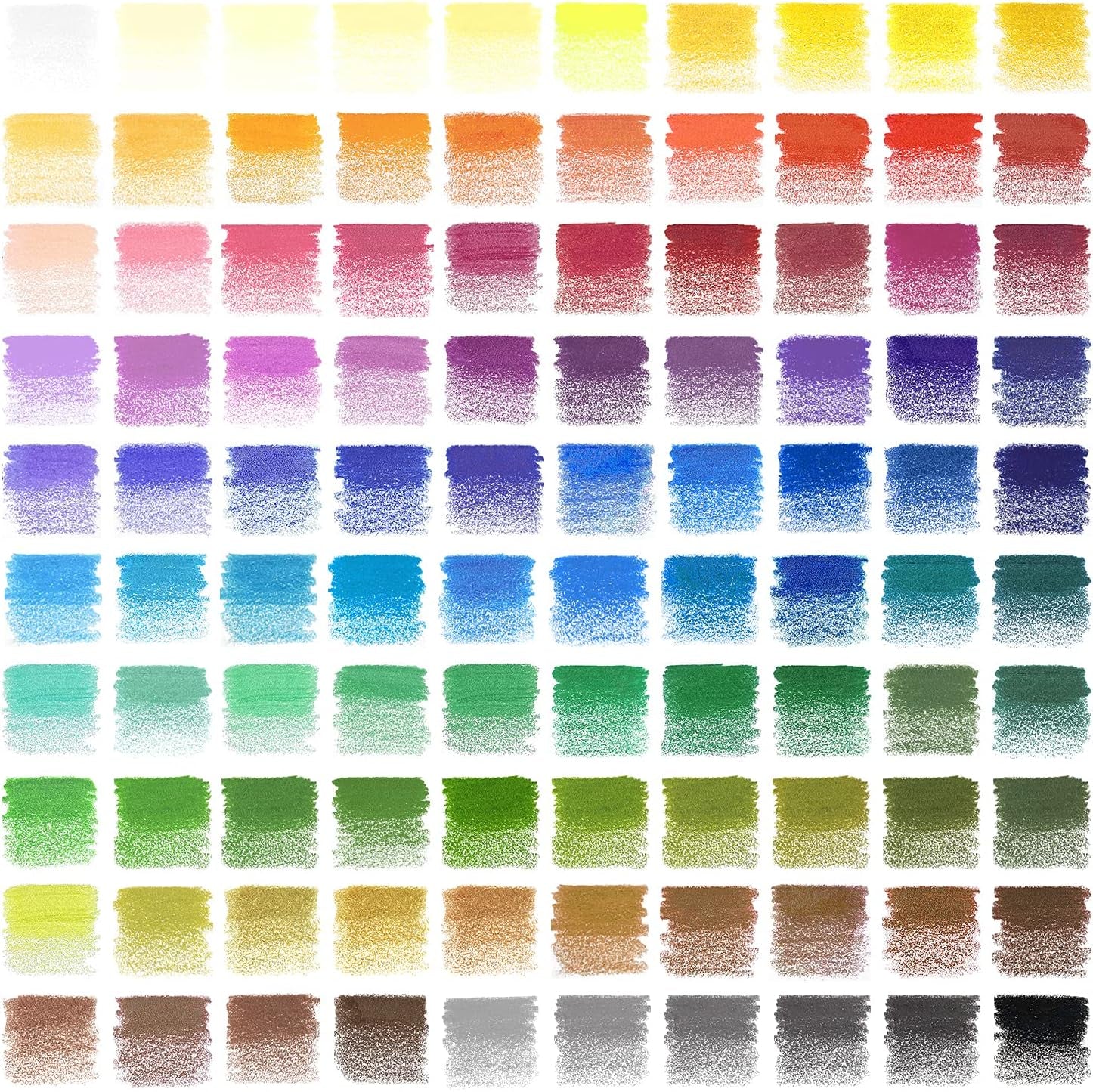 100 Watercolor Pencils for Kids, 50 Double-Sided Pre-Sharpened Color Pencils for Kids with Nylon Water Brush