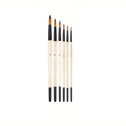 6Pcs Paint Brushes Set Soft Nylon Filbert Angular Flat round Pointed Tip Acrylic Paint Brushes for Watercolor Oil Acrylic