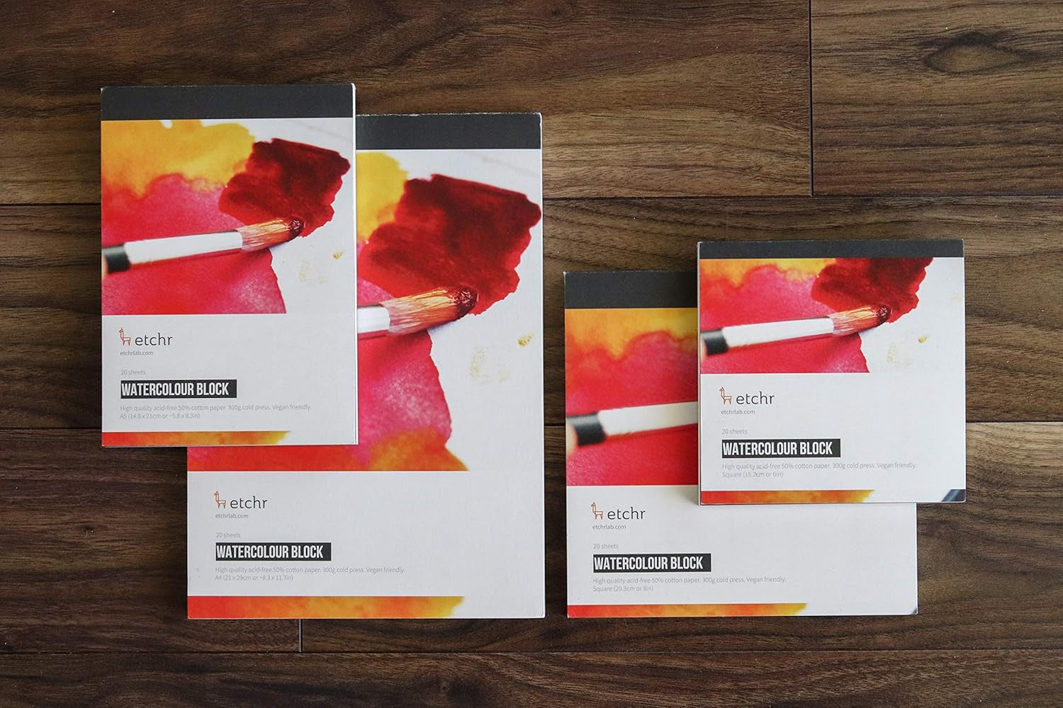 Watercolor Paper Block - 6X6 in Professional Cotton Watercolor Block Cold Press 300G (140 Lb) - Cold Press Watercolor Cotton Paper Block - Warp Resistant Watercolor Paper Block