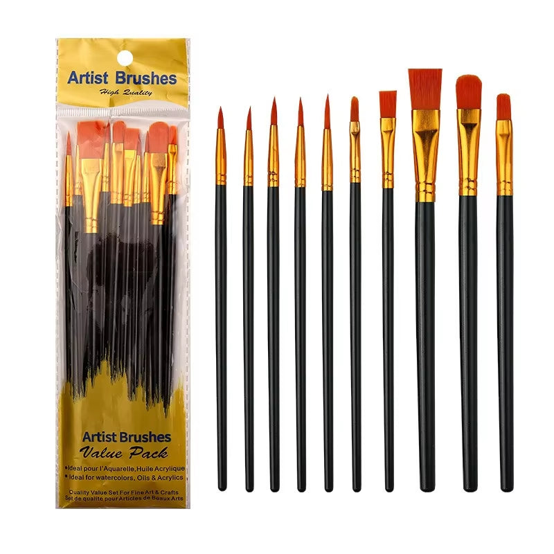 Paint Brushes Set round Pointed Paintbrushes Artist Acrylic Paint Brush for Acrylic Oil Watercolor Body Face Adult Kids Supplies