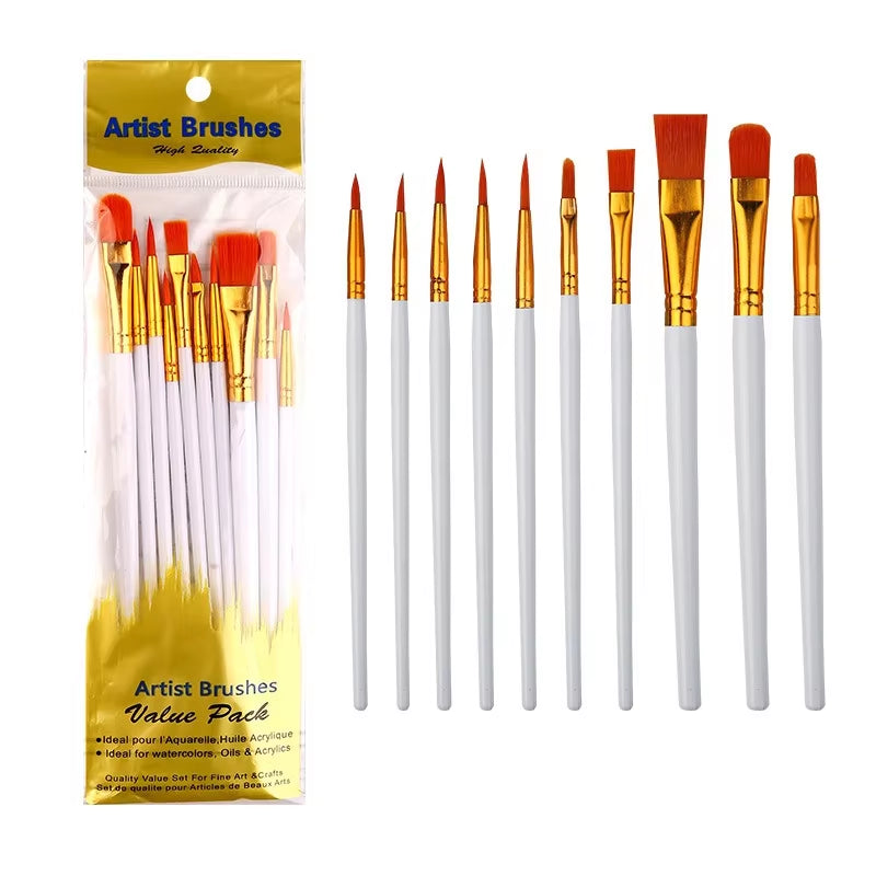 Paint Brushes Set round Pointed Paintbrushes Artist Acrylic Paint Brush for Acrylic Oil Watercolor Body Face Adult Kids Supplies