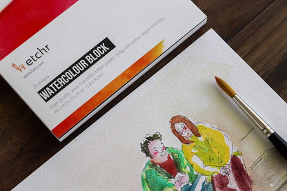 Watercolor Paper Block - 6X6 in Professional Cotton Watercolor Block Cold Press 300G (140 Lb) - Cold Press Watercolor Cotton Paper Block - Warp Resistant Watercolor Paper Block