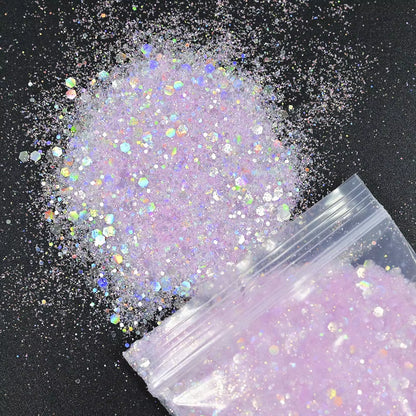 50 Gram(In Bulk) 12Colors Glitter Powder for Manicure Holographic Pailette Dust 1 Bag 50G - Holographic Laser Ultra Fine Glitter