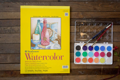 Watercolor Paper Pad, 300 Series, Tape-Bound, 12 Sheets, 9 in X 12 In