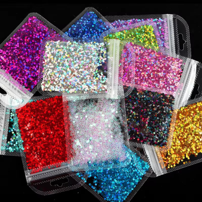Holographic Glitter Star Resin Sequins Laser Gold Silver Glitter Crafts for Epoxy Resin Filler Silicone Mold Filling Accessories