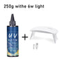 Uv Epoxy Resin Glue 50-1000G DIY Jewelry Making Uv High Transparency Fast Drying High Hardness Bottl Uv Resin Withe 6W Lamp