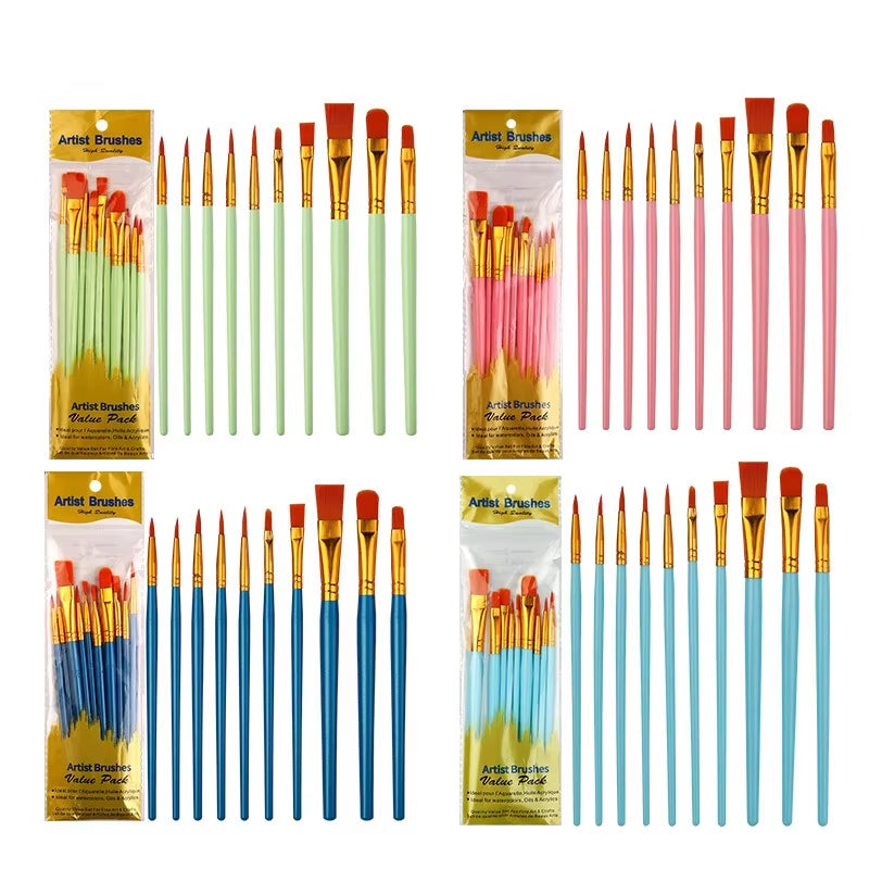 Paint Brushes Set round Pointed Paintbrushes Artist Acrylic Paint Brush for Acrylic Oil Watercolor Body Face Adult Kids Supplies