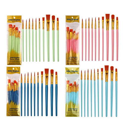 Paint Brushes Set round Pointed Paintbrushes Artist Acrylic Paint Brush for Acrylic Oil Watercolor Body Face Adult Kids Supplies
