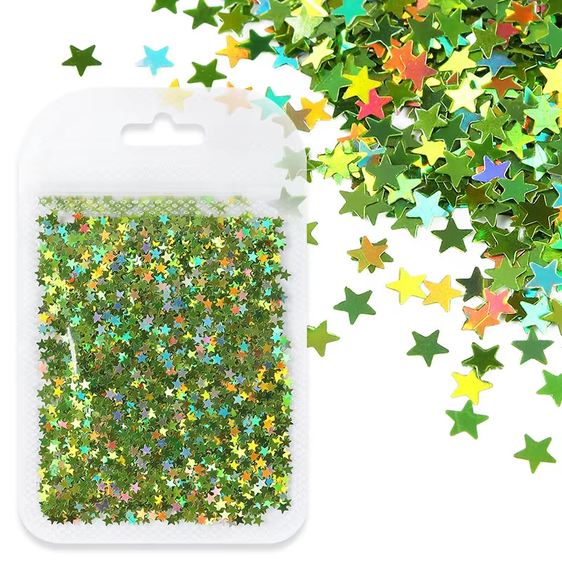 Holographic Glitter Star Resin Sequins Laser Gold Silver Glitter Crafts for Epoxy Resin Filler Silicone Mold Filling Accessories
