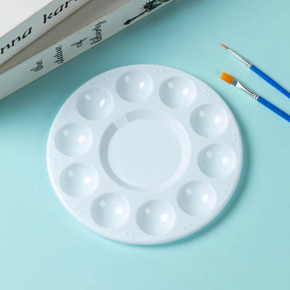 1Pcs round Plastic Palette Art Alternatives Paint Tray Artist Watercolor Plastic Palette Supply White Pigment Tray