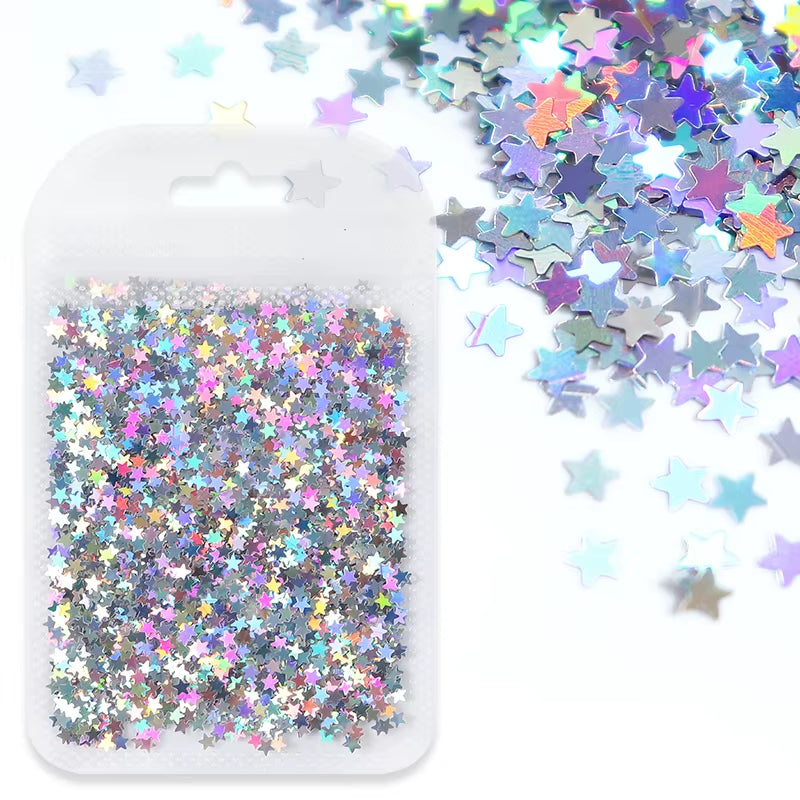 Holographic Glitter Star Resin Sequins Laser Gold Silver Glitter Crafts for Epoxy Resin Filler Silicone Mold Filling Accessories