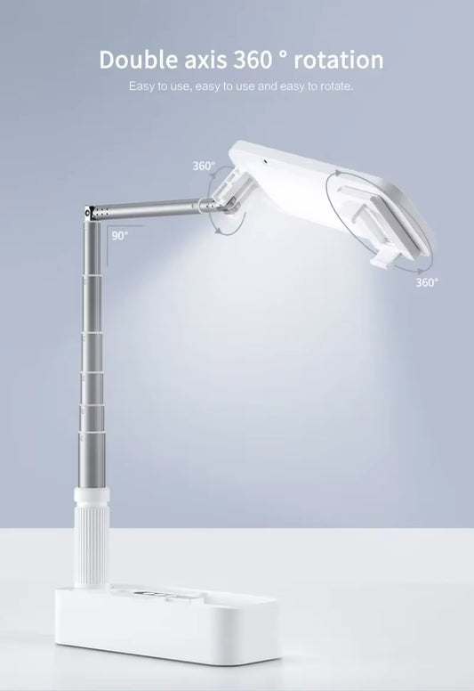 Mobile Phone Holder Mounting Tripod Stand for Overhead with Ring Light Led Rim of Lamp for Selfie Live Video Stream