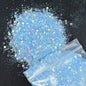 50 Gram(In Bulk) 12Colors Glitter Powder for Manicure Holographic Pailette Dust 1 Bag 50G - Holographic Laser Ultra Fine Glitter