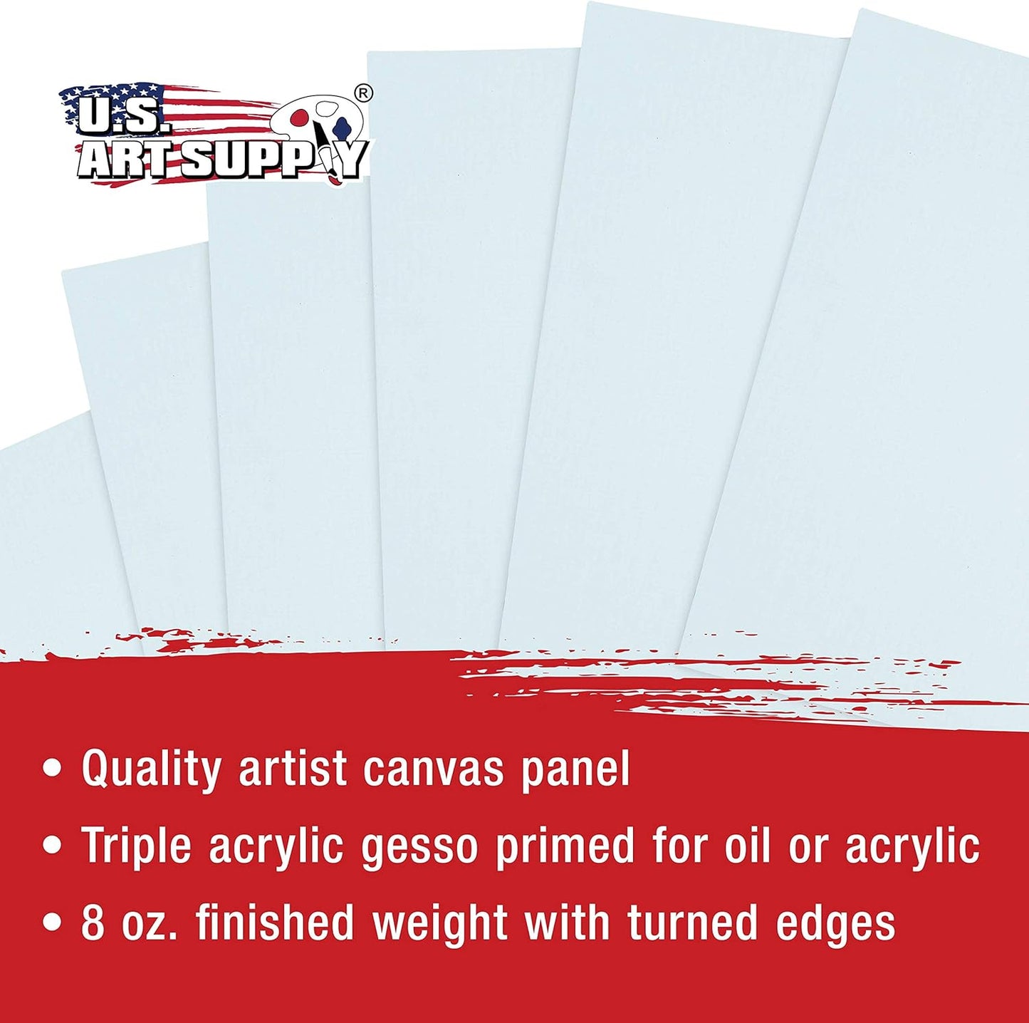 US Art Supply 4 X 4 Inch Professional Artist Quality Acid Free Canvas Panel Boards 96-Pack (1 Full Case of 96 Single Canvas Panel Boards)