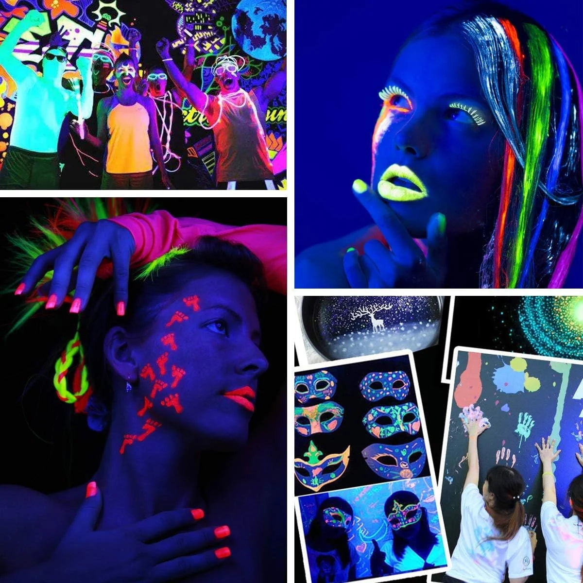Glow in the Dark Powder Pigment 12 Colors Luminous Acrylic Paint Dye for Epoxy Resin Colorant, Fine Art, Nail Art, DIY Crafts and Party, 0.7Oz Each