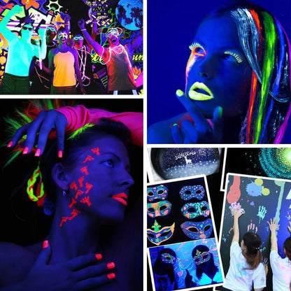 Glow in the Dark Powder Pigment 12 Colors Luminous Acrylic Paint Dye for Epoxy Resin Colorant, Fine Art, Nail Art, DIY Crafts and Party, 0.7Oz Each