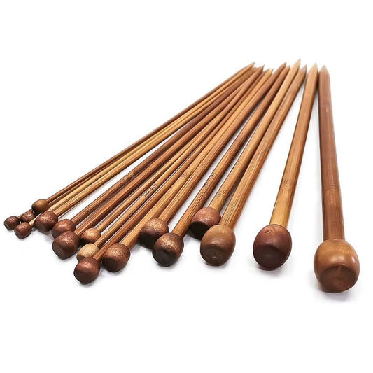 Free Shipping Single-Pointed Bamboo Knitting Needles 25,35Cm 18 Pairs/Sizes 2.0-10.0Mm for DIY Crafts Knitting Needlework